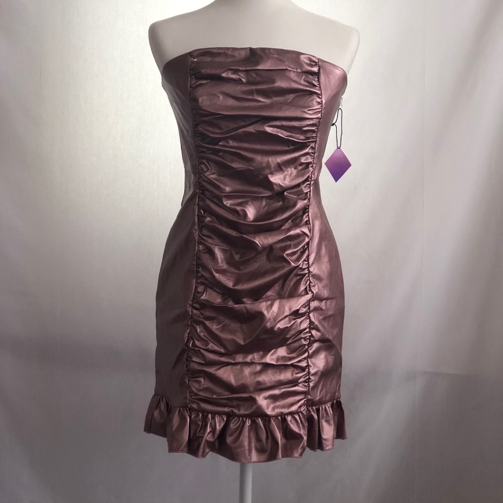 Forever 21, Ruched Faux leather tube dress.